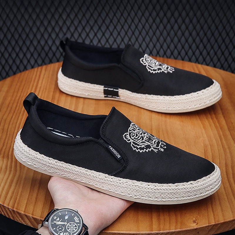 Men Shoes Loafers - Zapatos transpirables negros para hombre, mocasines