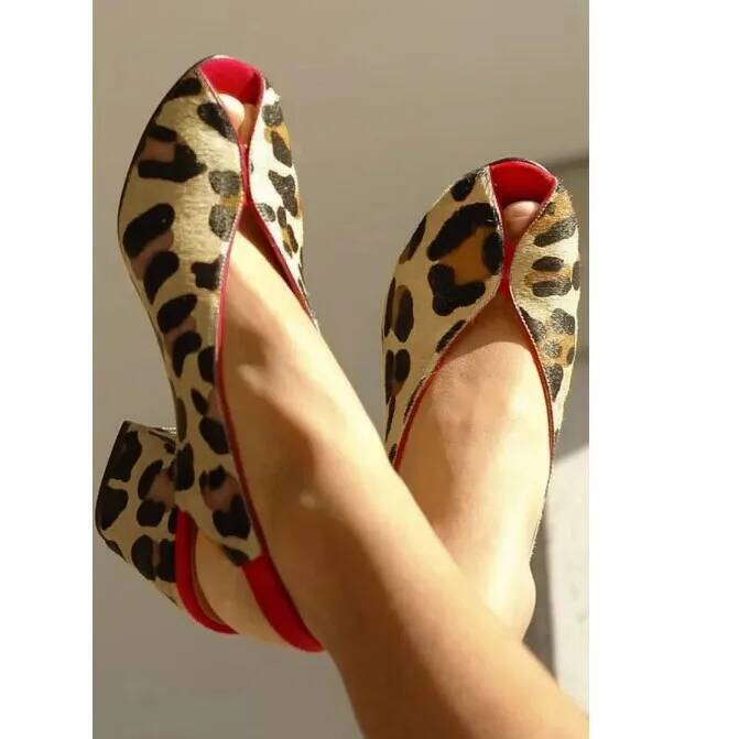 Men'S Shoes Slip On - Sandalias de tacón grueso con estampado