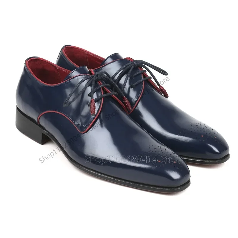 Men'S Shoes Navy Blue - Zapatos Derby para hombre con tiras