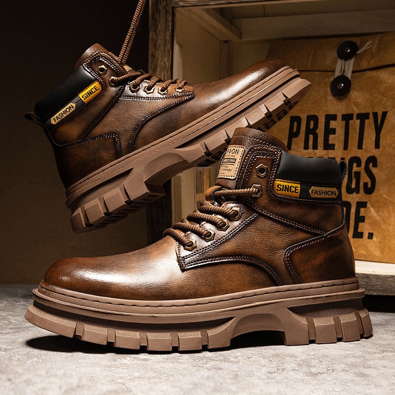Men'S Shoes For Work - Botines de plataforma Vintage para Hombre,