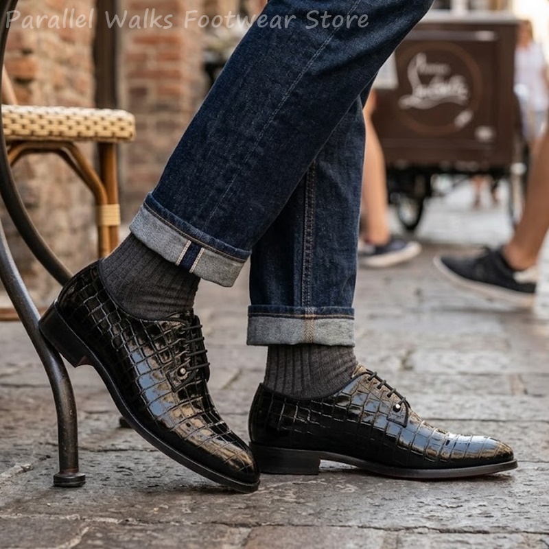 Men Shoes Oxford - Zapatos Oxford de charol para hombre