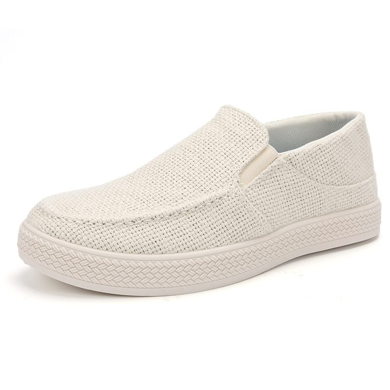 Men Shoes Loafers - Mocasines de lino para hombre, transpirables,