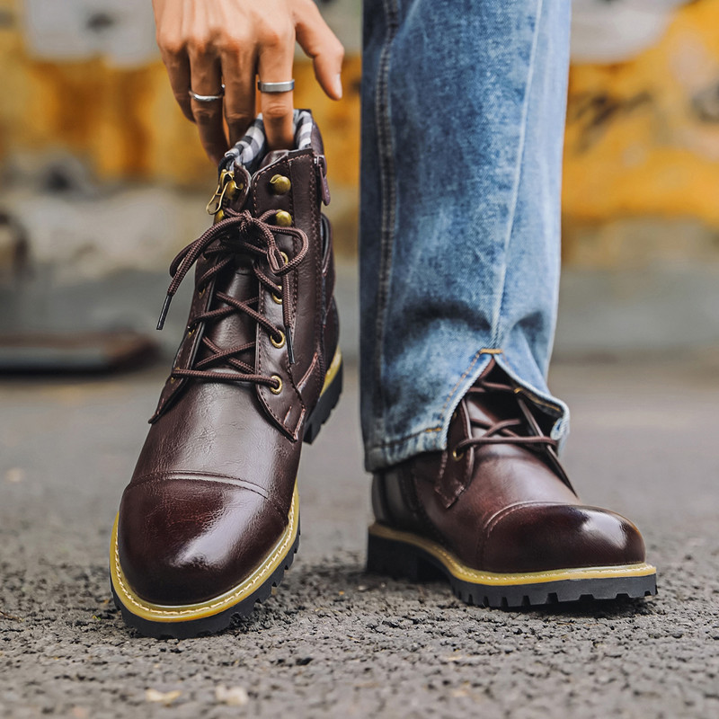 Botas de cuero a la moda para  - Men Shoes Oxford reseña y precio