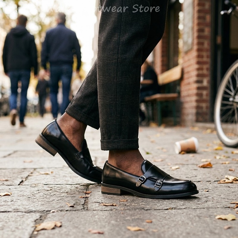 Mocasines de doble hebilla par - Men Shoes Oxford reseña y precio