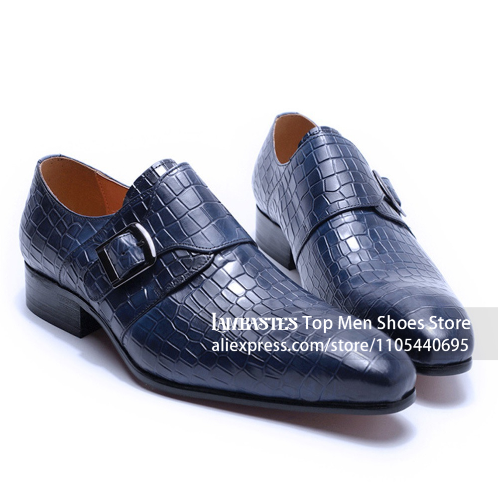 Zapatos de Vestir de Cuero con - Men'S Shoes Navy Blue reseña y precio