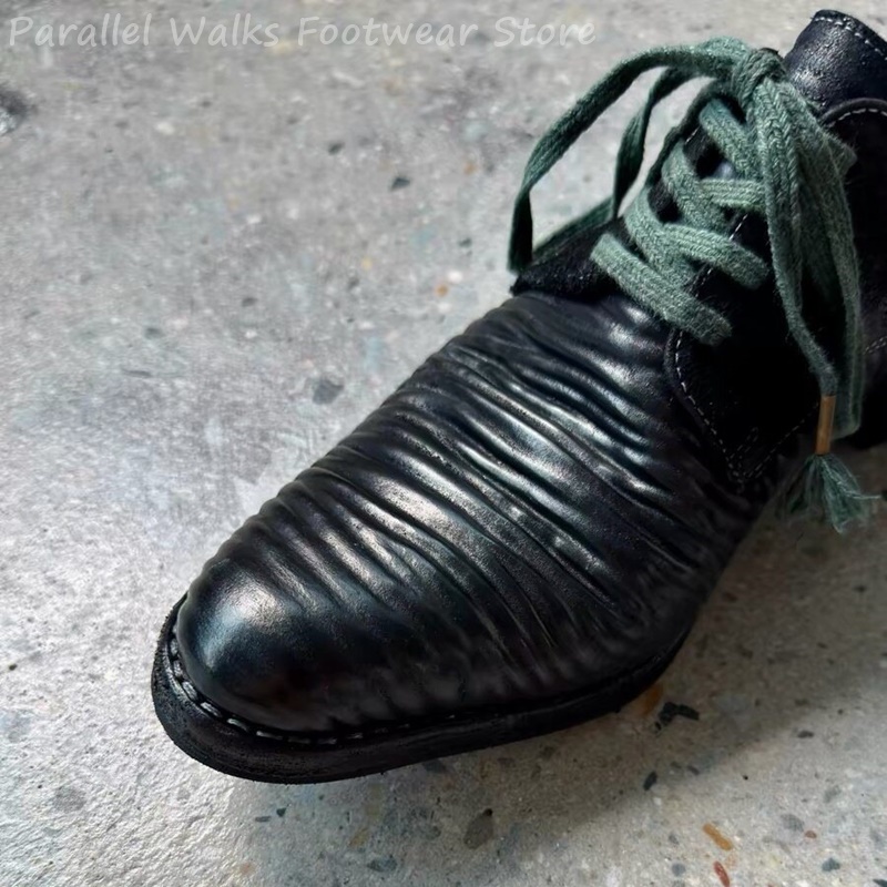 Zapatos Derby de cuero plisado - Men Shoes Oxford reseña y precio