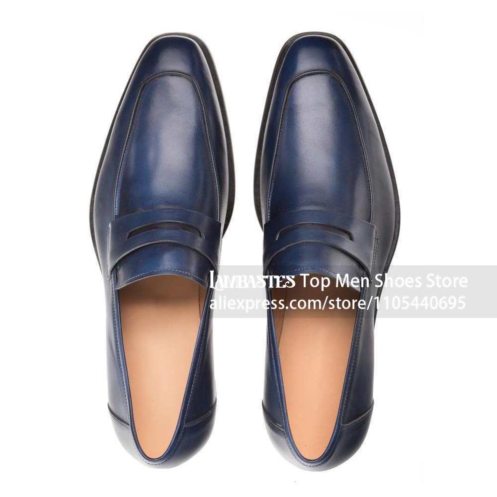 Mocasines de cuero PU azul mar - Men'S Shoes Navy Blue reseña y precio