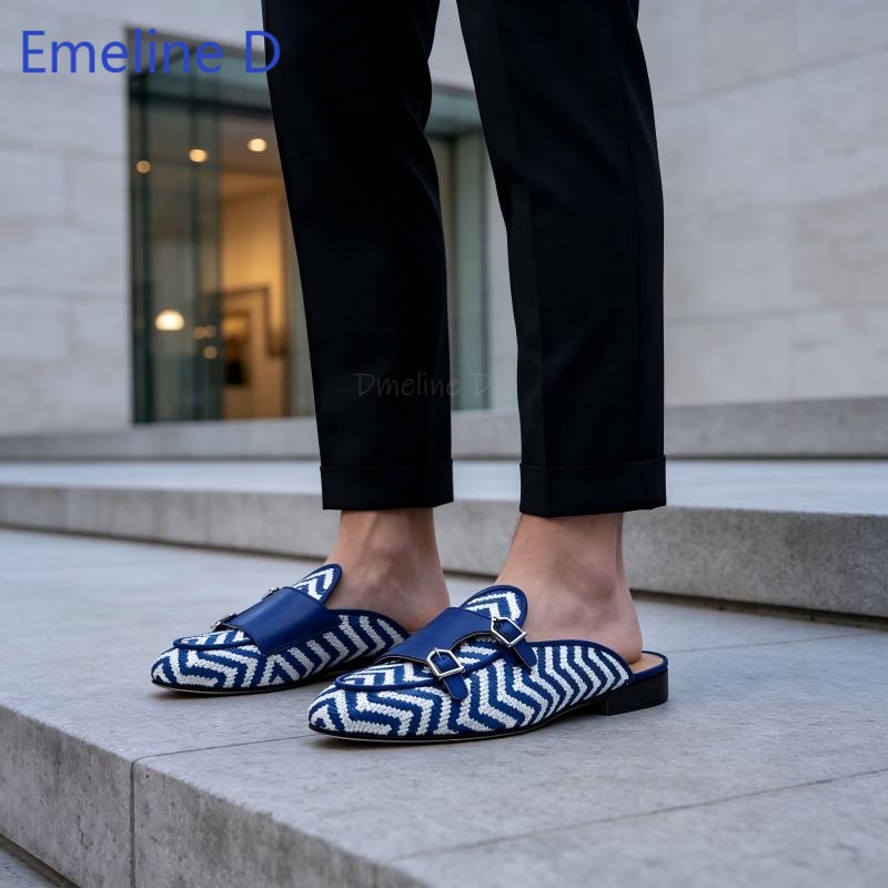 Mules sin talón de tela tejida - Men Shoes Loafers reseña y precio