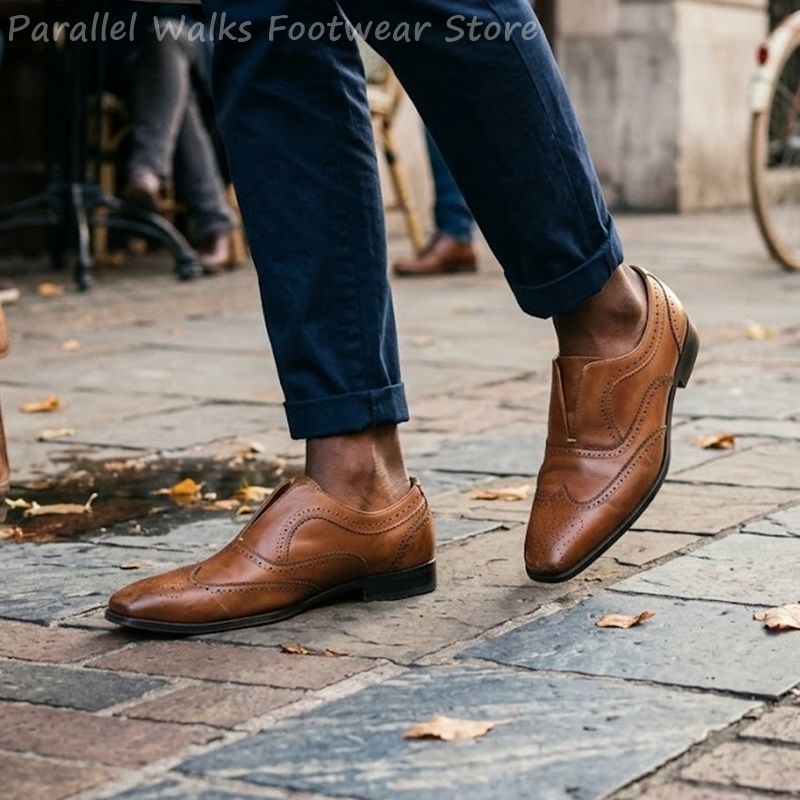 Zapatos Brogue de Cuero Marrón - Men Shoes Oxford reseña y precio