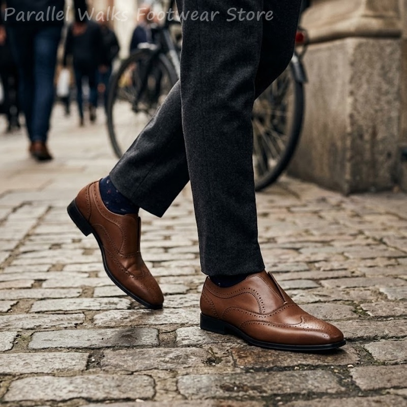 Zapatos Brogue de Cuero Marrón - Men Shoes Oxford reseña y precio