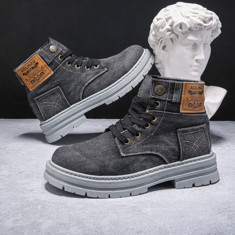 Botas de Mezclilla Retro para  - Men'S Shoes For Work reseña y precio
